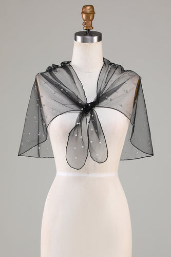 Black Tulle 1920-tallet Kappe med perler