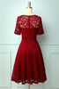 Load image into Gallery viewer, burgunder brudepike pluss størrelse blonder kjole