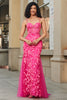 Load image into Gallery viewer, Havfrue Fuchsia Long Prom Kjole med Appliques