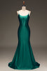 Load image into Gallery viewer, Satin Mermaid Lace-Up Back Mørkegrønn Prom kjole med korsett