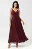 Load image into Gallery viewer, A-Line ermeløs burgunder brudepike kjole