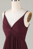 Load image into Gallery viewer, A-Line ermeløs Cabernet brudepike kjole