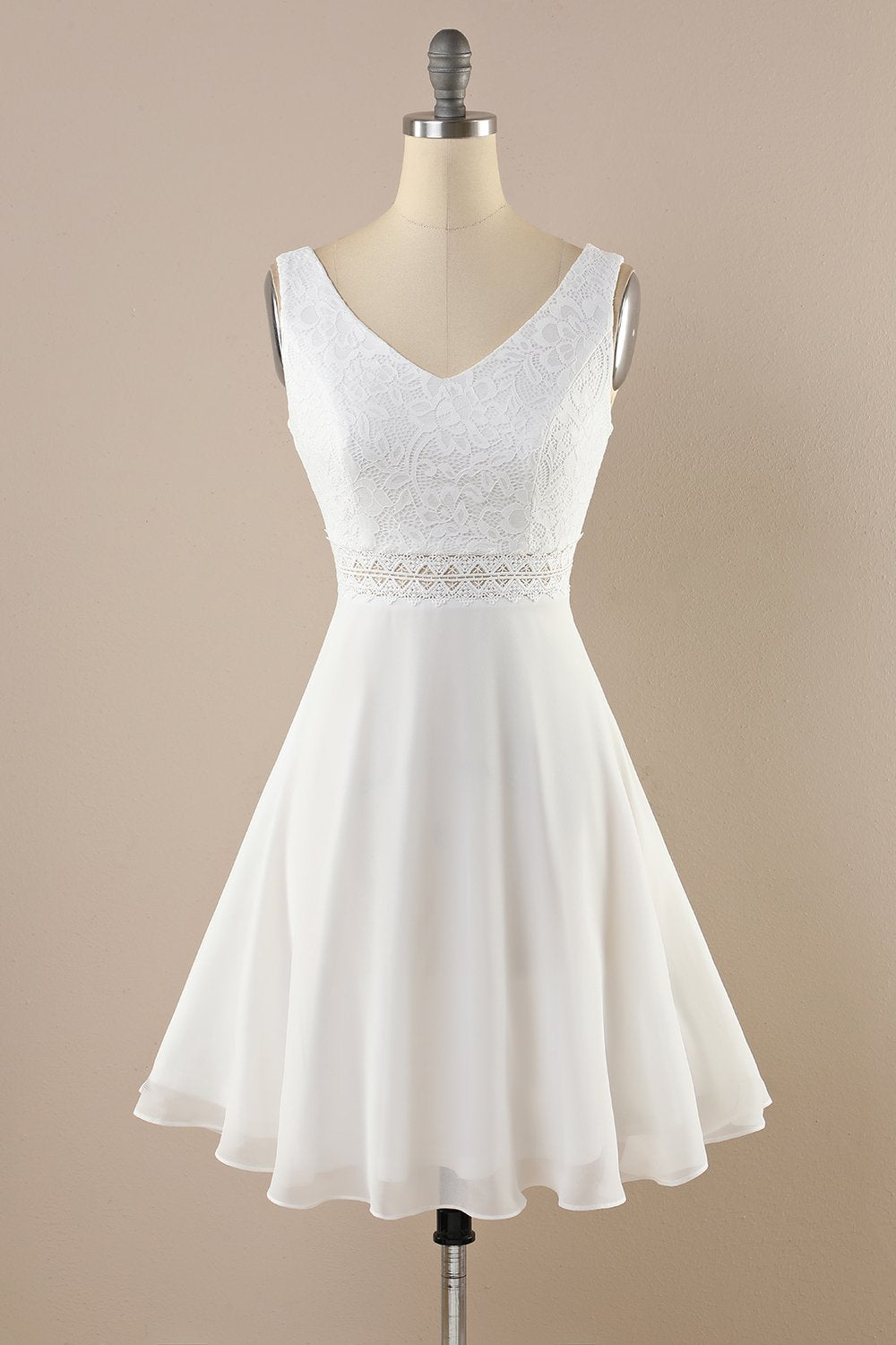 hvit blonder chiffon vintage kjole