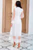 Load image into Gallery viewer, Langermet Ruffle A Line Hvit Maxi kjole