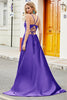 Load image into Gallery viewer, Royal Blue A Line Spaghetti stropper Long Backless Prom Kjole med Appliques