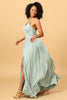 Load image into Gallery viewer, Mint Green A-Line Ruched Chiffon brudepike kjole