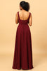 Load image into Gallery viewer, Burgund Wrap Chiffon brudepike kjole med spalte