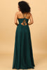 Load image into Gallery viewer, Chiffon Spaghetti stropper Green brudepike kjole med spalte