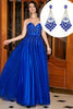 Load image into Gallery viewer, Royal Blue A-Line Sweetheart Long Beaded Prom kjole med tilbehør
