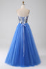 Load image into Gallery viewer, A-Line Sweetheart Mirror Royal Blue Prom kjole