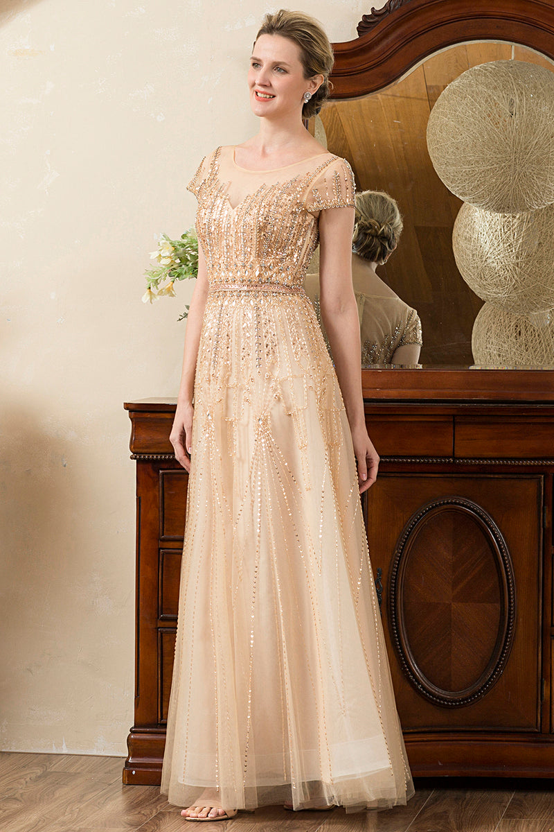 Load image into Gallery viewer, Golden Beaded Mor til Bride Dress