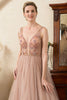 Load image into Gallery viewer, Blush Beaded A Line Sparkly Evening Dress
