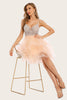 Load image into Gallery viewer, rosa beaded kort hjemkomst kjole
