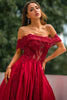 Load image into Gallery viewer, rød av skulderen lang prom kjole
