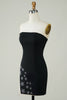 Load image into Gallery viewer, Stilig Sheath Strapless Black Short Homecoming Dress med dusk