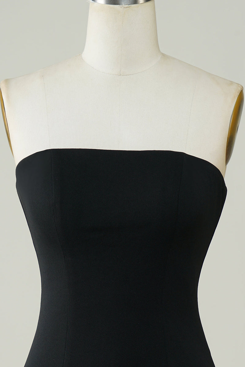 Load image into Gallery viewer, Stilig Sheath Strapless Black Short Homecoming Dress med dusk