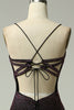 Load image into Gallery viewer, Dark Purple Spaghetti stropper Havfrue Prom kjole med Beading