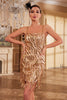 Load image into Gallery viewer, Slire Spaghetti stropper Fuchsia paljetter 1920-tallet Party kjole med frynser