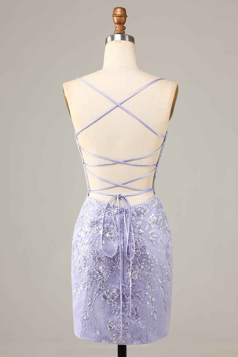 Load image into Gallery viewer, Pretty Bodycon Corset Homecoming kjole med blonder detalj