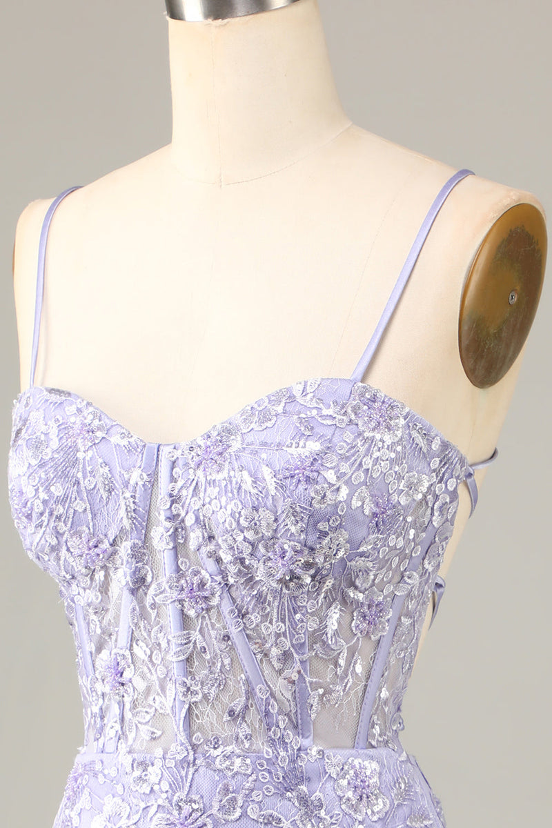 Load image into Gallery viewer, Pretty Bodycon Corset Homecoming kjole med blonder detalj