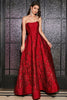 Load image into Gallery viewer, Prinsesse A-Line stroppeløs mørk rød korsett lang ballkjole med tilbehør