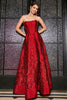 Load image into Gallery viewer, Prinsesse A-Line stroppeløs mørk rød korsett lang ballkjole med tilbehør