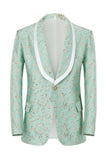 Champagne Sjal Lapel En knapp Jacquard Menns Prom Suits