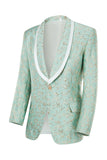 Champagne Sjal Lapel En knapp Jacquard Menns Prom Suits