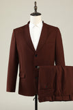 2 stk hakket lapel brune herredrakter