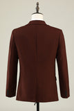 2 stk hakket lapel brune herredrakter