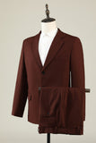 2 stk hakket lapel brune herredrakter