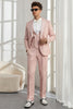 Load image into Gallery viewer, Silm Fit Peak Lapel Light Pink Jacquard Men&#39;s Homecoming Suits