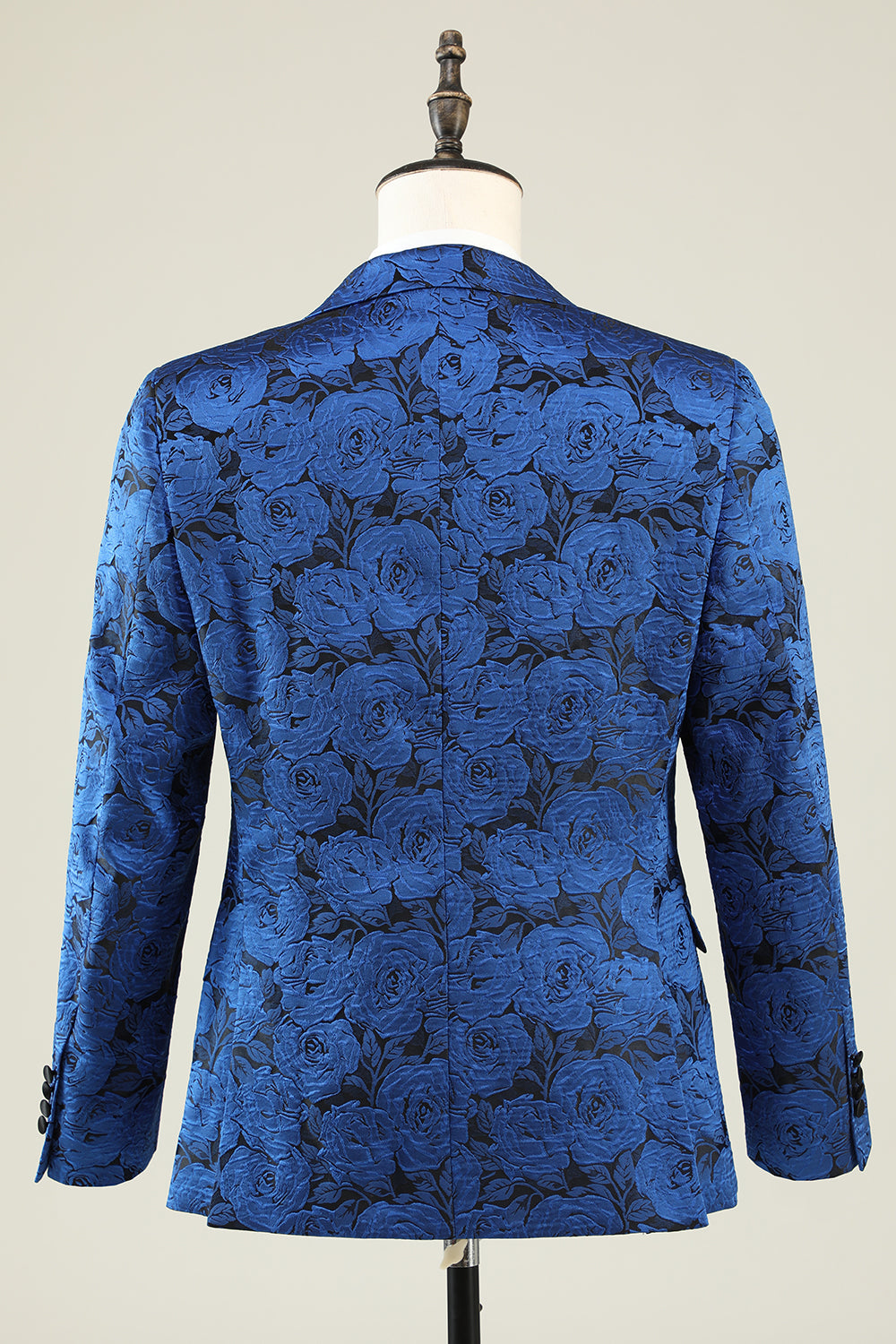 Peak Lapel Jacquard Royal Blue Single Breasted Menns Prom Blazer