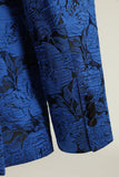 Peak Lapel Jacquard Royal Blue Single Breasted Menns Prom Blazer