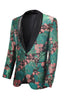 Load image into Gallery viewer, Grønt sjal jakke jacquard blomstermønster menn hjemkomstdress jakke blazer