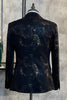 Load image into Gallery viewer, Mørkebrunt sjal jacquard Prom Blazer for menn