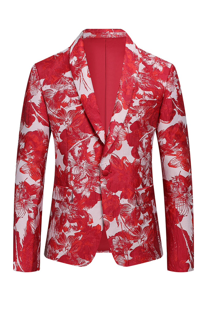 Load image into Gallery viewer, Red Floral Jacquard 2 Piece Menn Drakter