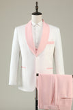 Lys rosa sjal lapel 3 stykke menn Prom Suits