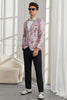 Load image into Gallery viewer, Sjal Lapel En knapp Rosa Floral Jacquard 2 Piece Homecoming Suits