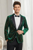 Mørkegrønn Peak Lapel Prom Blazer for menn