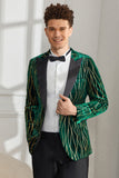Mørkegrønn Peak Lapel Prom Blazer for menn
