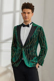 Mørkegrønn Peak Lapel Prom Blazer for menn
