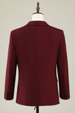 Burgund Peak Lapel 3 Piece Menns Prom Drakter
