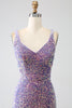 Load image into Gallery viewer, Sparkly Mermaid Light Purple Sequins Prom Dress med Slit