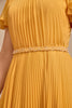 Load image into Gallery viewer, Navy A-line rund hals plissert mor til brud kjole med korte ermer