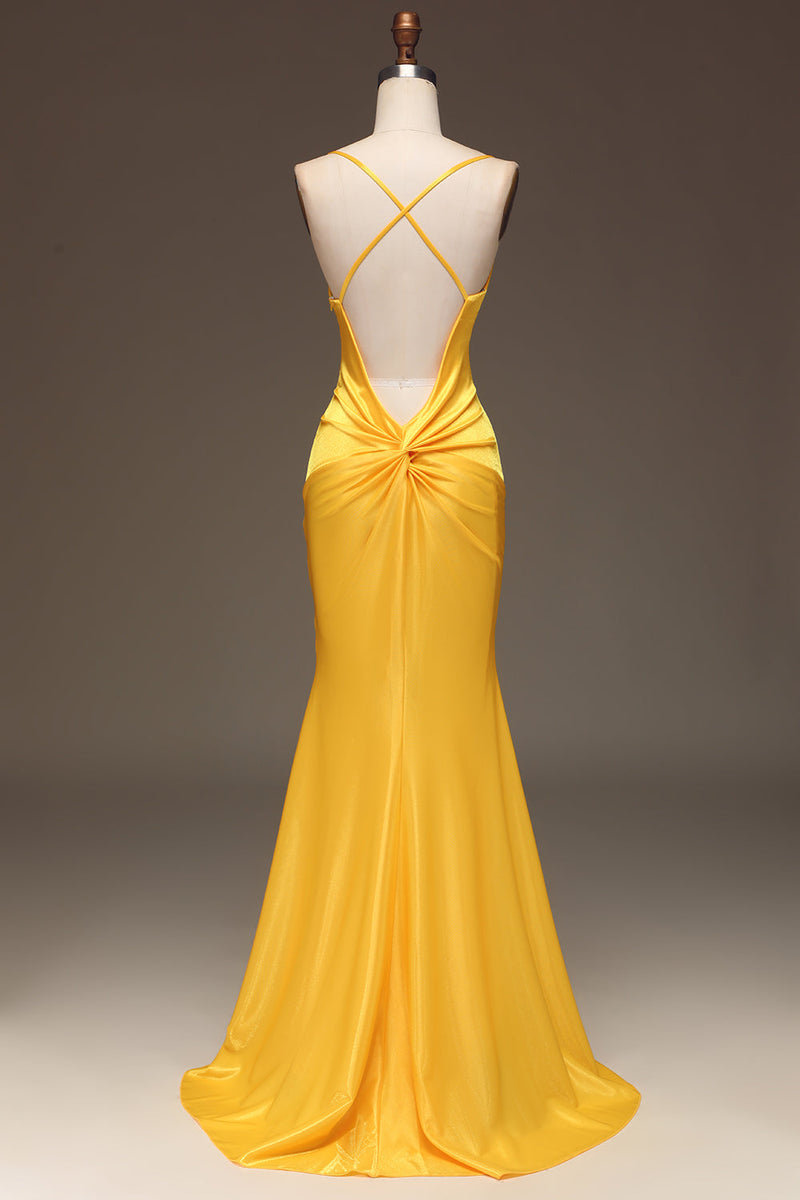 Load image into Gallery viewer, Enkel Royal Blue Satin Mermaid Long Prom Dress