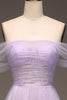 Load image into Gallery viewer, Lilac av skulderen En linje Tylle Princess Prom kjole med spalt