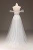 Load image into Gallery viewer, Hvit av skulderen En linje korsett Prom kjole med Appliques