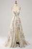 Load image into Gallery viewer, A-Line Flower Trykt Ivory Prom Dress med Slit