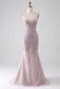 Load image into Gallery viewer, Sparkly stroppeløs havfrue korsett Prom kjole med Appliques